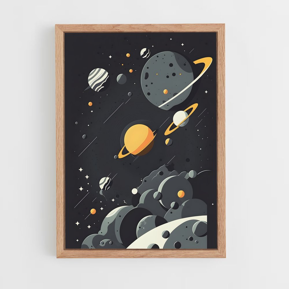 Poster Épuré espace envoûtant – affiche Art spatial (vue 4)